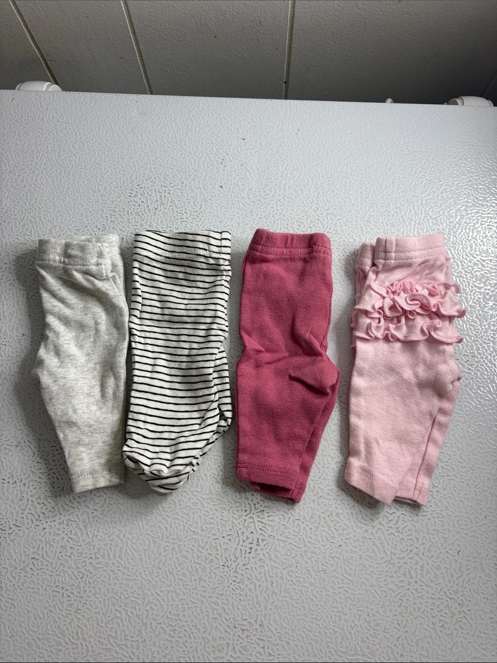 493 - Baby Leggings Bundle - Pink, Light Pink, Gray, Striped